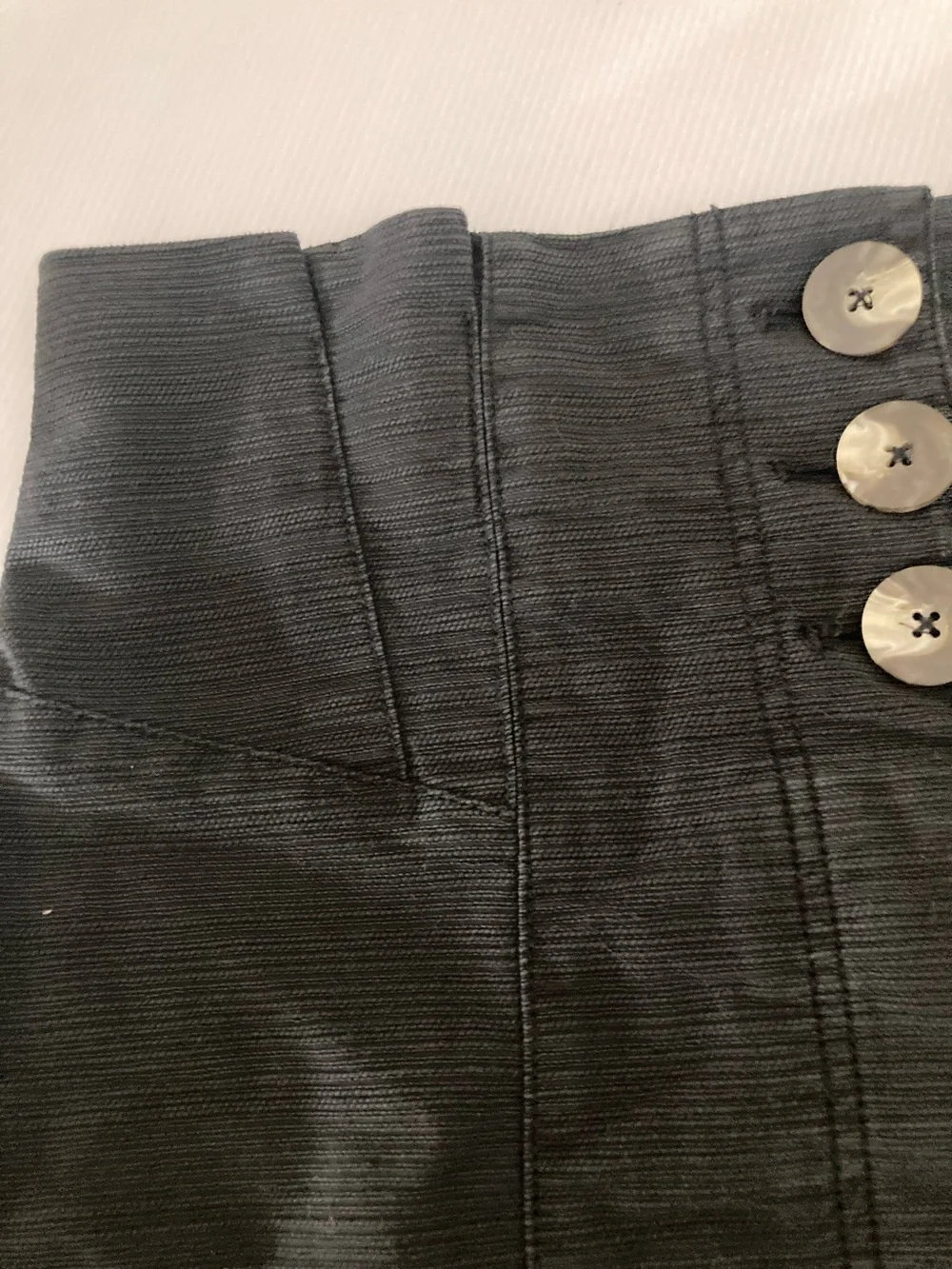 Free People Every Minute Every Hour Corduroy Mini Skirt Black Button Front S599